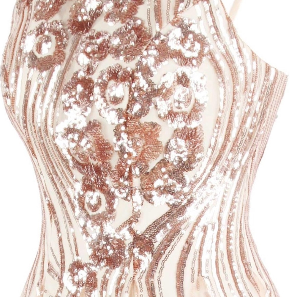 Elegant Sequin Floral Dress